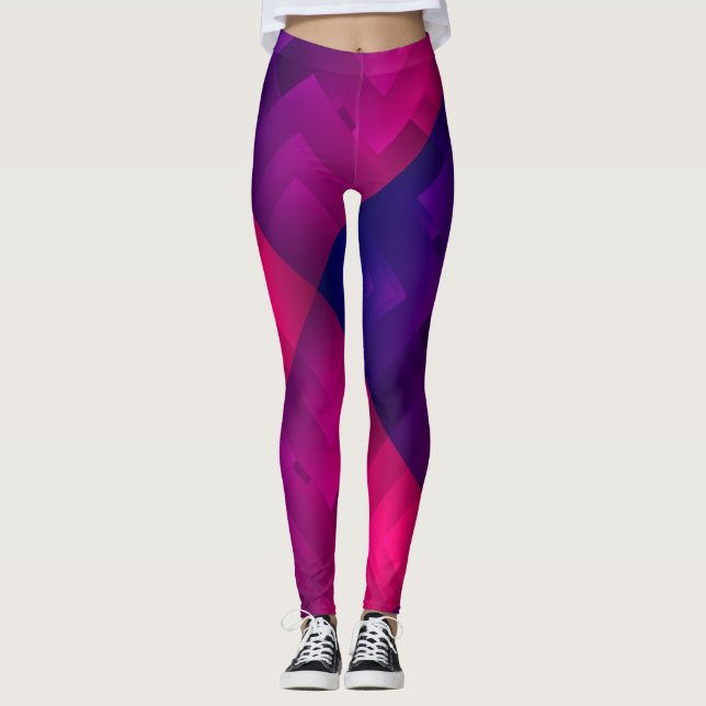 Maroon colour geometric simple design leggings (Front)