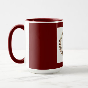 Maroon colour mug with monogram