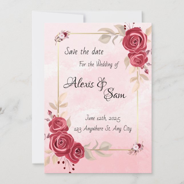 Maroon colour theme invitation (Front)