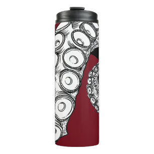 Maroon coloured Octopus Tentacle  Thermal Tumbler