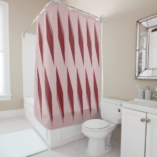 Maroon-Copper Rose Stripe Shower Curtain