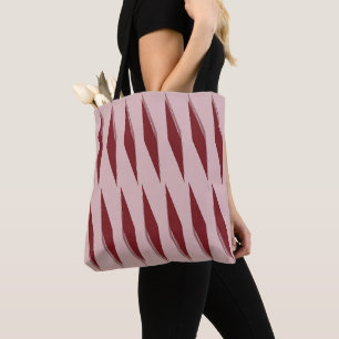 Maroon-Copper Rose Stripe Tote Bag