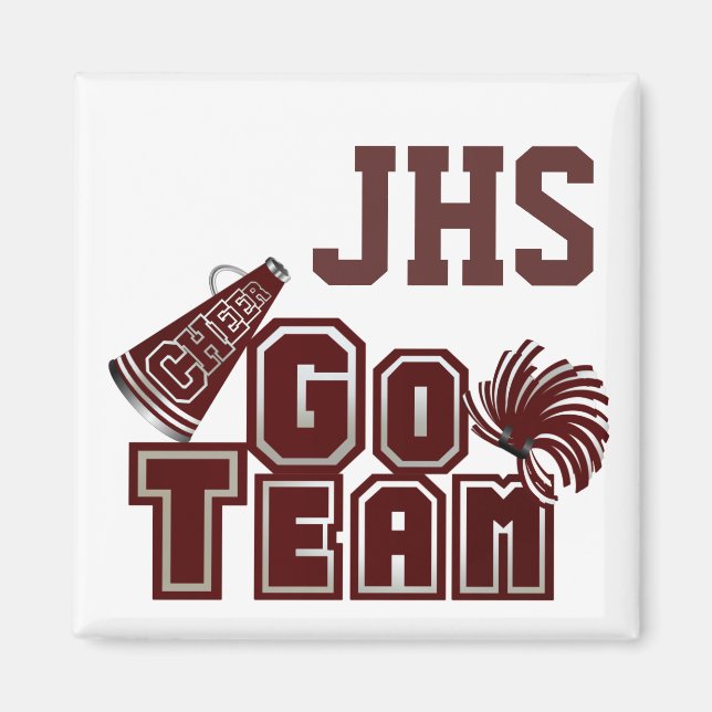 Maroon Custom School Spirit Magnet (Front)