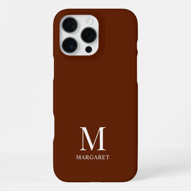maroon customisable name initial unique iPhone case (Back)
