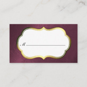 Maroon Damask Formal Place Cards