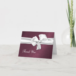 Maroon Damask Thank You Card