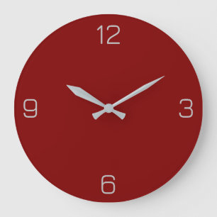Maroon / Dark Red 800000 with Add a Name Option Large Clock