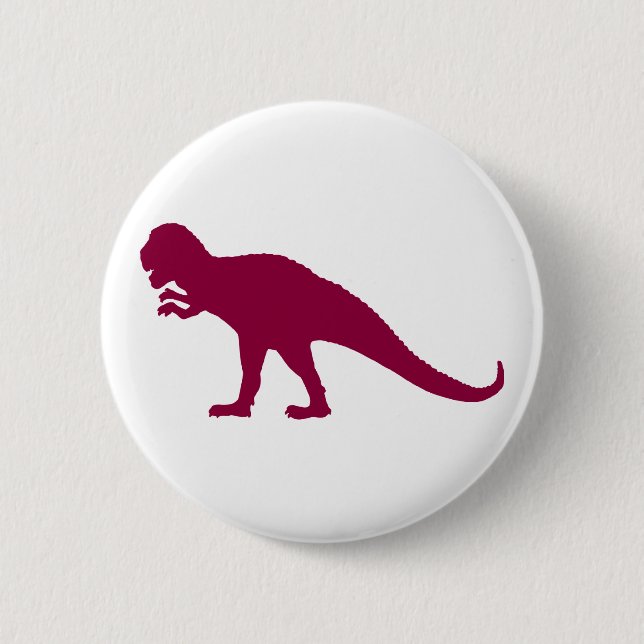 Maroon Dinosaur 6 Cm Round Badge (Front)