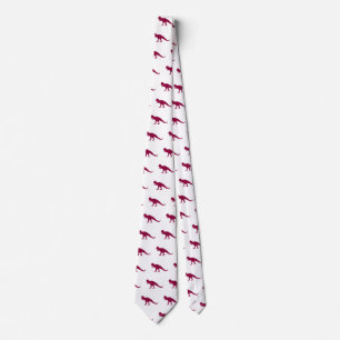 Maroon Dinosaur pattern Tie