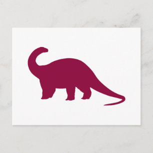 Maroon Dinosaur Postcard