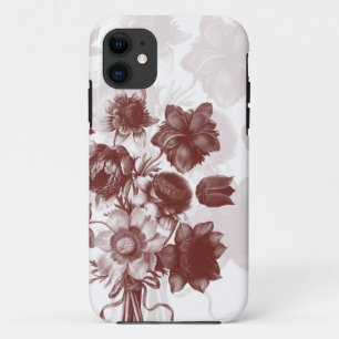 Maroon Elegant Flower Bouquet Custom iphone 5 Case