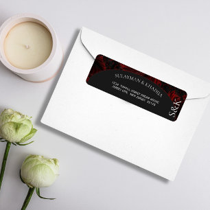 Maroon Elegant Islamic Wedding Return Address