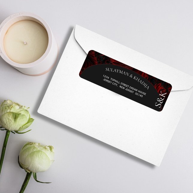 Maroon Elegant Islamic Wedding Return Address (Creator Uploaded)