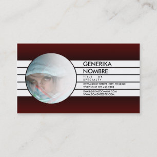 maroon faded window business card