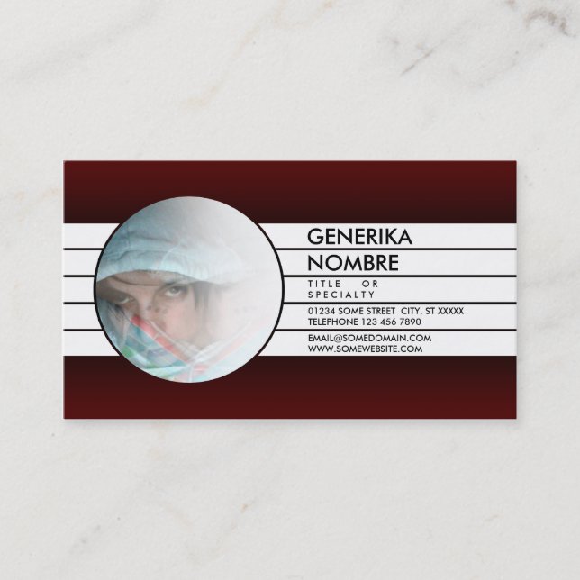 maroon faded window business card (Front)