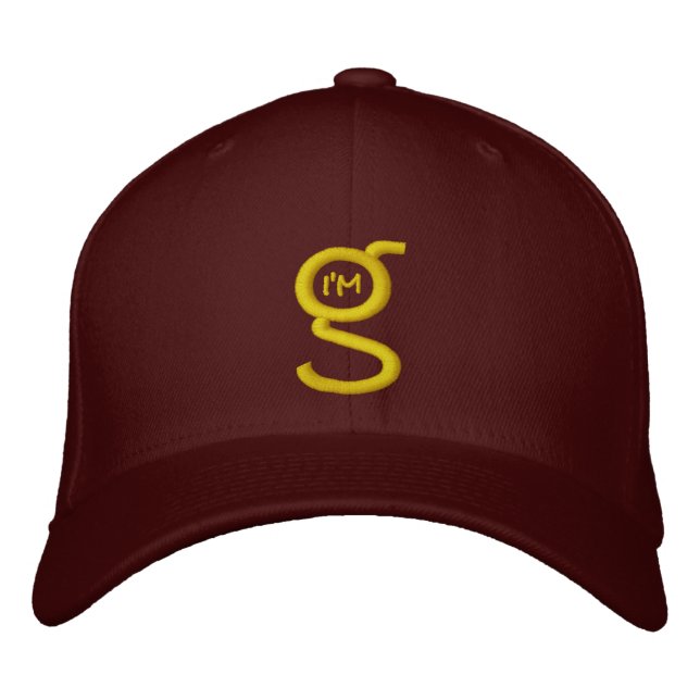 Maroon FlexFit Wool Cap w Gold Embroidered Logo (Front)