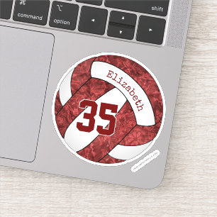 maroon girls' volleyball team colours name number