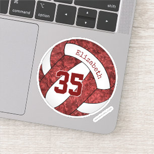 maroon girls volleyball team colours name number