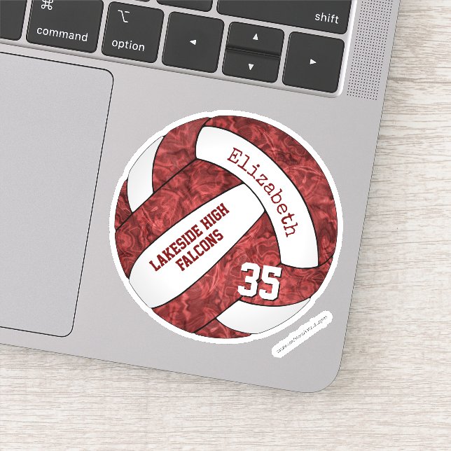 maroon girls volleyball w school team name (Detail)