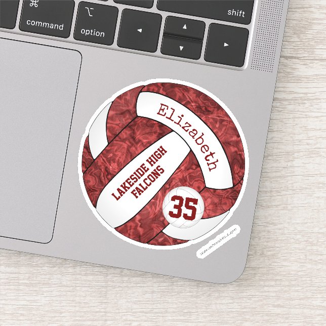 maroon girls' volleyball w school team name (Detail)