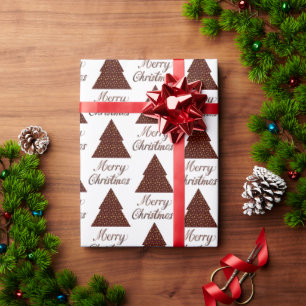 Maroon glitter christmas tree- merry christmas wrapping paper