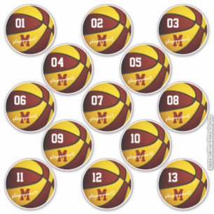 maroon gold basketball custom 13 players names
