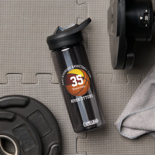 Maroon gold basketball team colours boys girls  water bottle