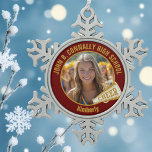 Maroon Gold Cheerleader Photo High School Snowflake Pewter Christmas Ornament<br><div class="desc">This cool customized high school cheerleader photo gift features your name on a maroon and gold Christmas ornament with a CHEER megaphone. Personalize with your student's photograph and class year as a proud cheerleading parent. A great gift for a mom or dad.</div>