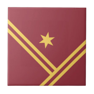 Maroon Gold Diagonal Stripes Star Modern Graphic Tile