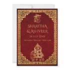 Maroon gold elephant Indian brides luxury wedding