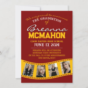 Maroon & Gold Filmstrip Graduation Announcement
