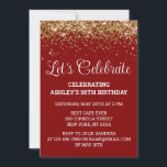Maroon Gold Glitter 50th Birthday Let's Celebrate Invitation<br><div class="desc">50th Birthday Party invite Fifty,  Let's celebrate digital Any Age,  Instant download Fifty 51st 52nd,  Personalised Fiftieth 53rd 54th 55th,  Elegant Milestone template Golden Glam,  Custom 50 56th Personalised Confetti,  Adult Calligraphy Modern Stylish script,  Chic trendy simple for her,  Bling 57th 58th 59th celebration,  60th Sixtieth Sixty 60 61st</div>
