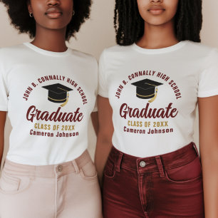 Maroon Gold Graduate 2025 Graduation Women's Tri-Blend Shirt
