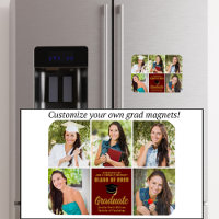 Maroon Gold Graduate Photo Collage Chic Graduation