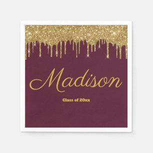 Maroon & Gold Graduation Party Class of 2024 Paper Napkin