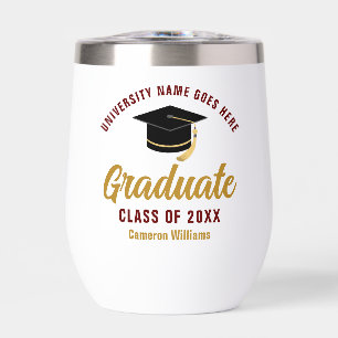 Maroon Gold Graduation Personalised Graduate