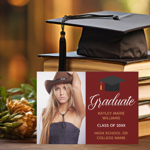 Maroon Gold Graduation Photo 2025 Graduate Announcement