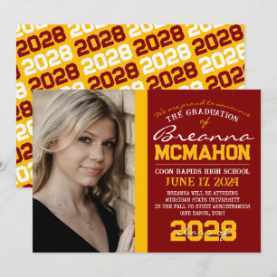 Maroon & Gold Graduation Photo Announcement