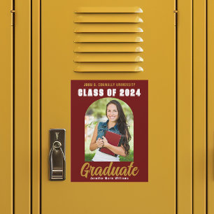 Maroon Gold Graduation Photo Class of 2026 Magnet