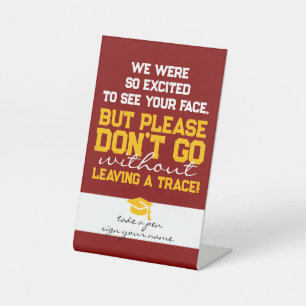 Maroon & Gold Guest Book Poem Graduation Table Pedestal Sign