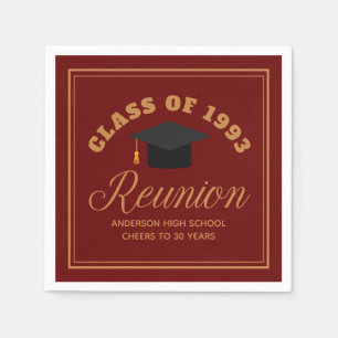 Maroon Gold High School Reunion Personalized Party Napkin