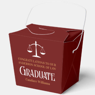 Maroon Gold Law School Graduation Party Fortune Favour Box