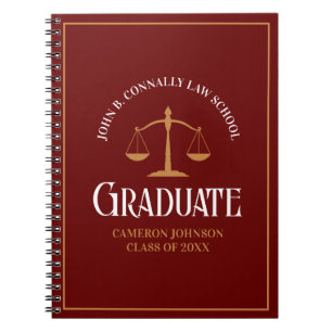Maroon Gold Law School Personalised Graduation Notebook