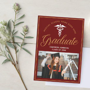 Maroon Gold Medical School Photo Graduation Announcement