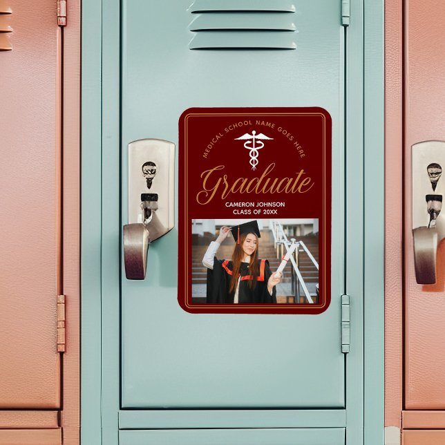 Maroon Gold Medical School Photo Graduation Magnet (Creator Uploaded)