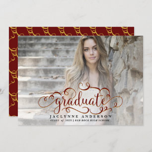Maroon Gold Photo  Graduation Announcement
