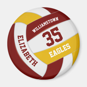 maroon gold school colors team name volleyball magnet