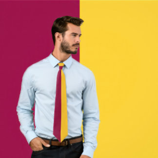 Maroon & Gold Split Colour Tie