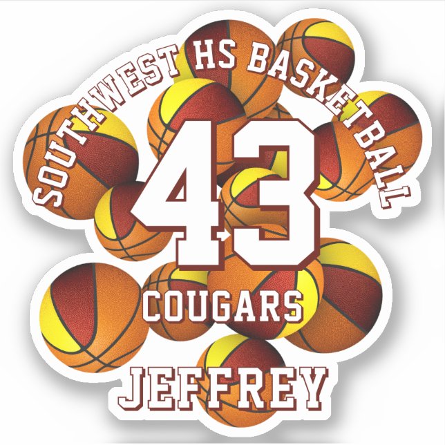 maroon gold team colours basketballs team name (Front)