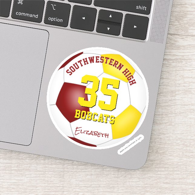 Maroon gold team colours boys girls soccer (Detail)